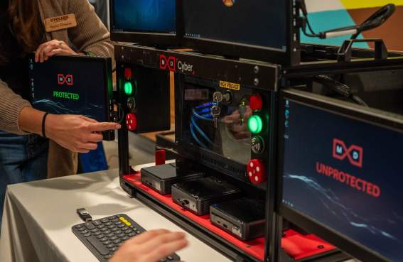 A cybersecurity demonstration.