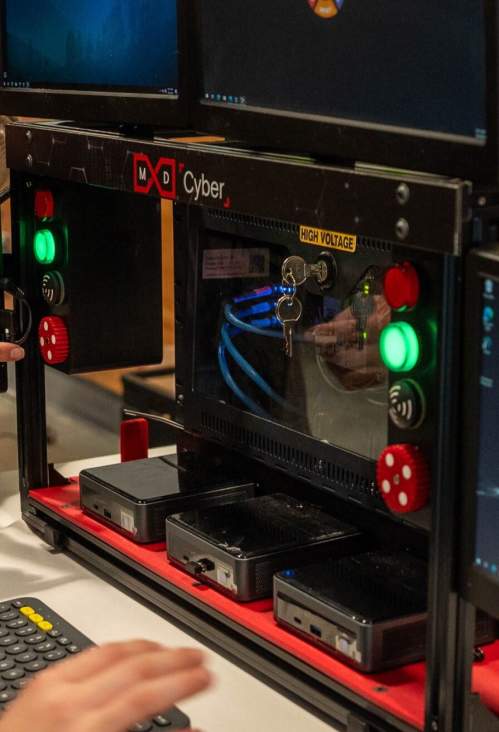 A cybersecurity demonstration.